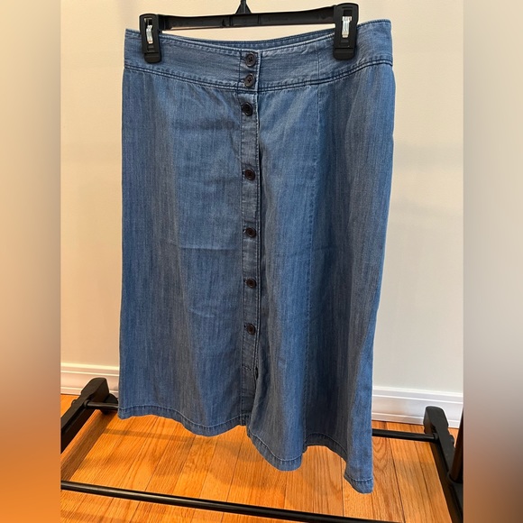 J Crew long denim prairie skirt - Picture 2 of 3
